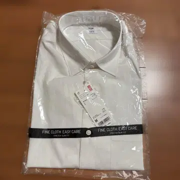 UNIQLO 파인 크로스 스트레치 슬림핏 셔츠 화이트 M