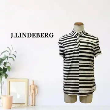zG1991 [ M ] J.LINDEBERG 피케 셔츠 보더 무늬 반팔
