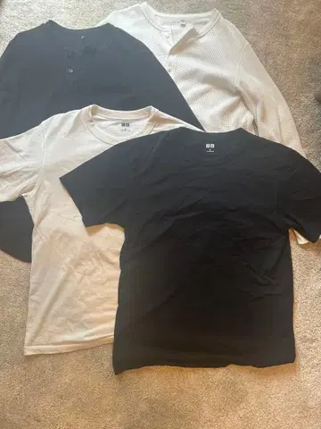 UNIQLO 크루넥 T셔츠 헨리넥 M 사이즈 묶음 판매 4세트