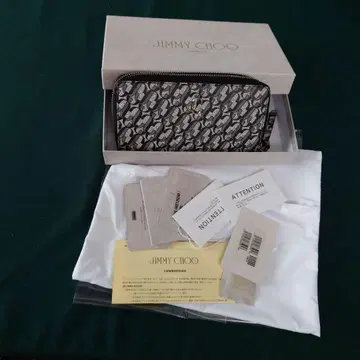 JIMMY CHOO 장지갑 라운드 지퍼 모노그램