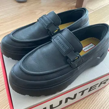헌터 HUNTER 통굽 로퍼 블랙 UK8 27cm 박스 포함