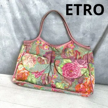 ETRO 에트로 꽃무늬 빈티지 캔버스 가방 백 Italy