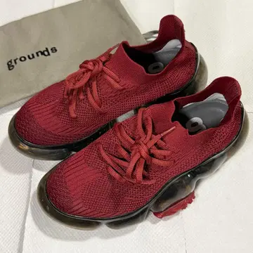!이달 말까지! grounds 스니커즈 (23cm) 통굽 와인 레드