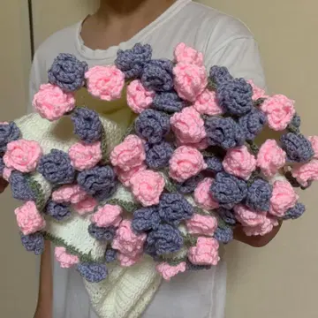 핸드메이드 크로셰 뜨개질 꽃 모티브 스톨 여름용 꽃다발 담요 무릎 담요