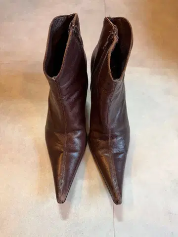 POMPILI 브라운 가죽 웨스턴 숏부츠