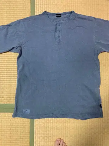 Schott 헨리넥 T셔츠 블루 XL 사이즈