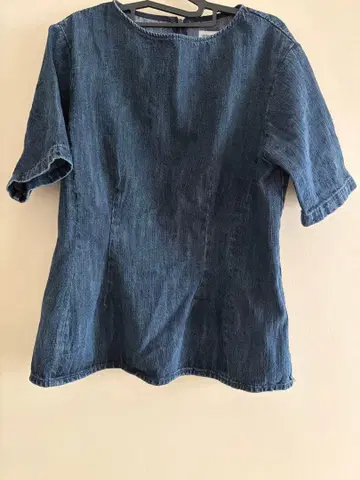 ZARA 데님 반팔 페플럼 상의 XL