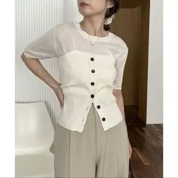 뷔스티에 set 시어 니트 풀오버 카프리슈 마쥬