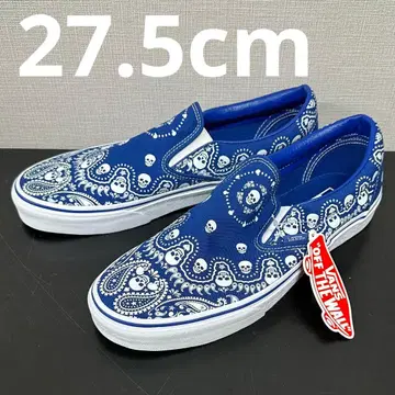 반스 27.5cm 클래식 슬립온 반다나 스컬 블루 VANS