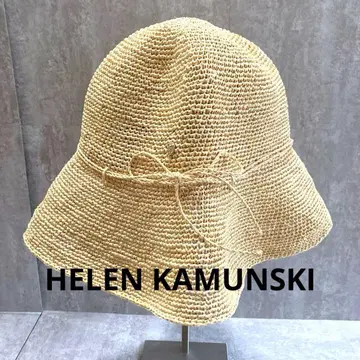 새상품급 헬렌 카민스키 밀짚모자 라피아 100% 베이지 라피아햇
