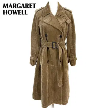 [새상품급] MARGARET HOWELL 코듀로이 롱 코트 2 브라운