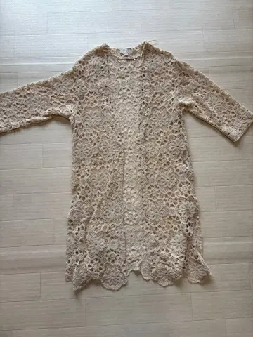 ZARA 꽃무늬 레이스 7부 소매 가디건