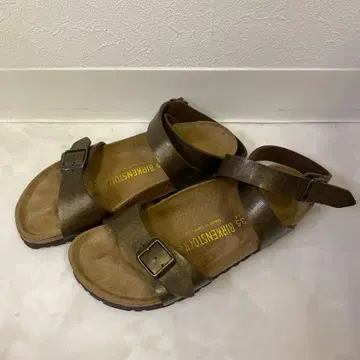 BIRKENSTOCK 샌들 메탈릭 브라운 사이즈 35
