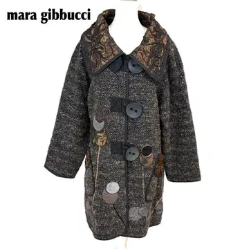 택 포함 새상품 mara gibbucci 롱 코트 큰 버튼 F 그레이
