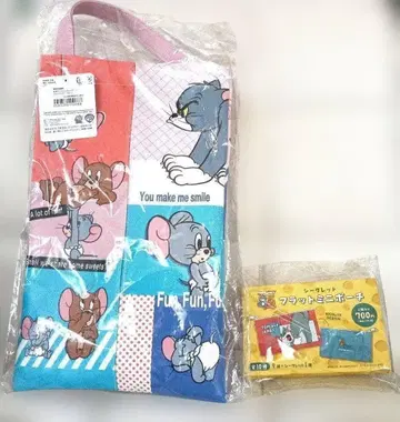 새상품 택 톰과 제리 티슈 케이스 커버 & 플랫 미니 파우치