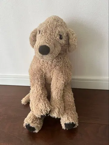 강아지 봉제 인형 베이지 복슬복슬