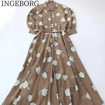 INGEBORG 잉게보그 롱 원피스 쿠치나시 꽃무늬 벨트 맥시 길이