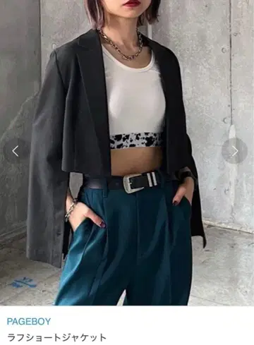 PAGEBOY 러프 숏 자켓 테일러드 자켓 페이지 보이