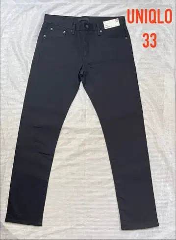 미사용 UNIQLO 스트레치 셀비지 슬림 청바지 블랙 33 W84