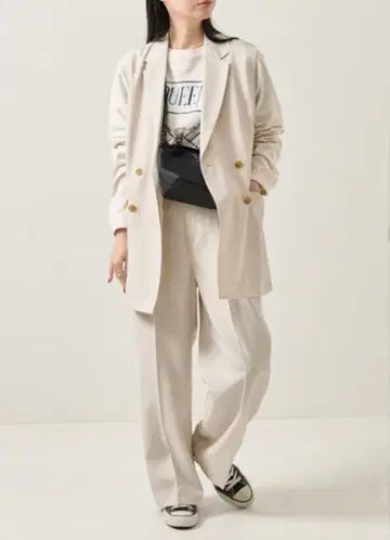 freaks store UV컷 린넨 라이크 베스트 셋업