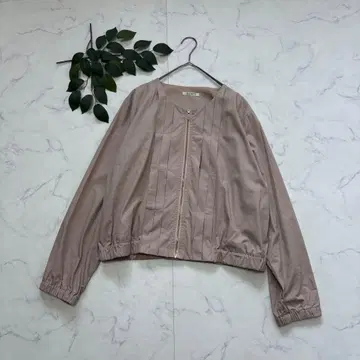 8229 쿠인티 집업 블루종/핑크/노카라/핀턱
