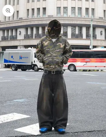BELVET 카모 패턴 집업 후드티