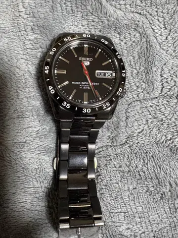 SEIKO5 자동 시계 블랙 본체 SNKE03K1 검은 번개 역수입
