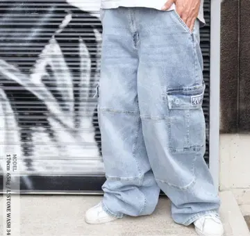 PRO CLUB 프로클럽 Baggy Denim Cargo Pant 배기