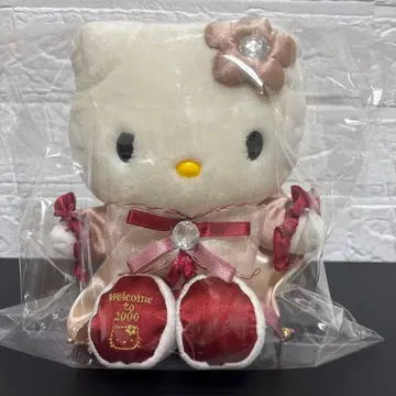 레어 산리오 헬로키티 2000 인형 빨간색 레트로 봉제 인형 드레스