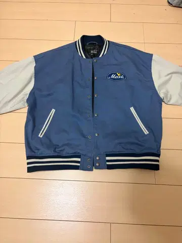 Mark Gonzales 바시티 자켓 블루 화이트
