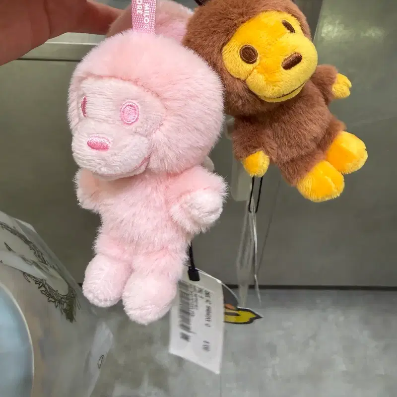 현물) 베이프 베이비 마일로 핑크 키링