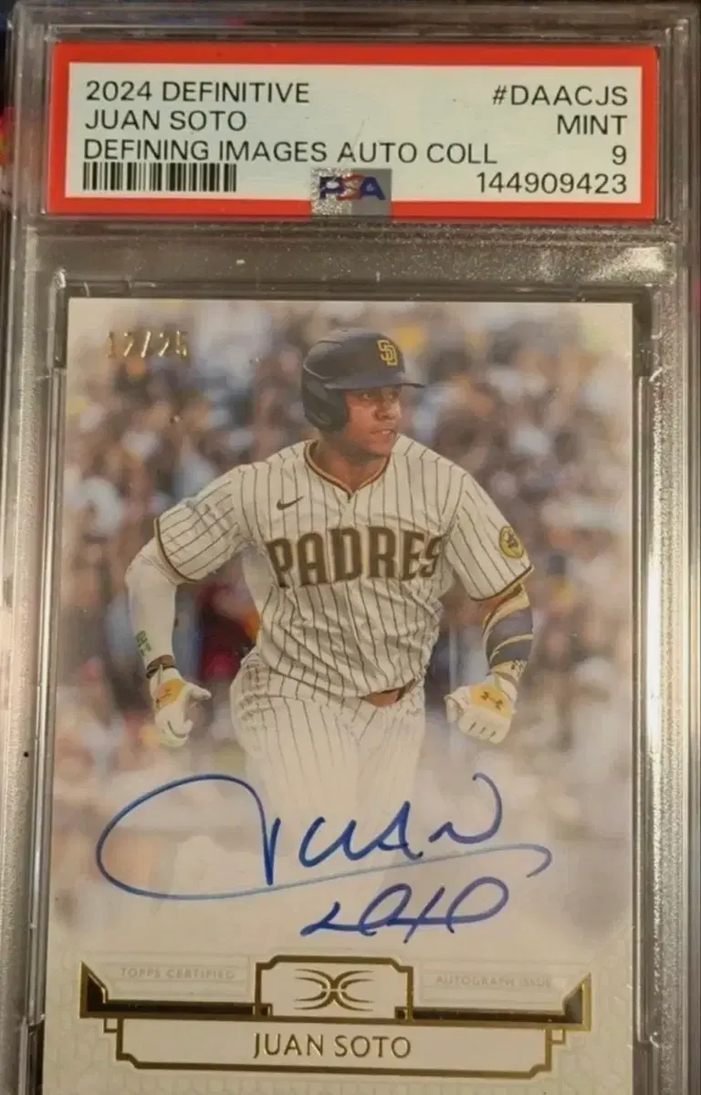 후안 소토 Topps Definitive 오토 /25 PSA9