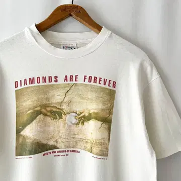 90s 미켈란젤로 아담의 창조 농담 티셔츠 USA제 빈티지