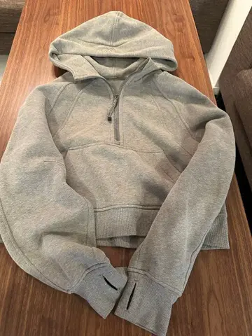 lululemon 스쿠버 하프 지퍼 후드티 라이트 그레이