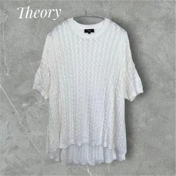 띠어리 Theory 썸머 니트 케이블 짜임 린넨 혼방