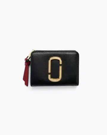 MARC JACOBS 이단 접이식 지갑 블랙 레드