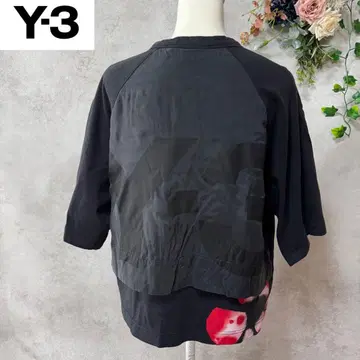 Y-3 와이쓰리 반팔 셔츠 티셔츠 블랙 꽃무늬