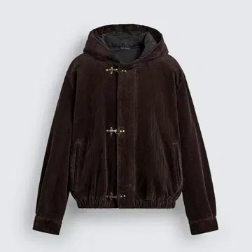 [ 새상품 ] ZARA 자라 코듀로이 후드 부착 토글 버튼 자켓