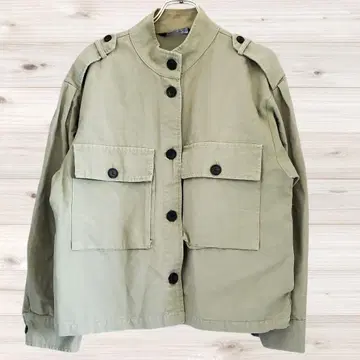 B2395 ZARA 캐주얼 자켓 아우터(S) 카키 무지 면