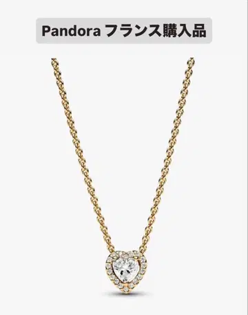 PANDORA 하트 목걸이 골드 컬러
