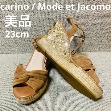 새상품급 23cm 모드 에 자코모 carino 스팽글 웨지솔 샌들