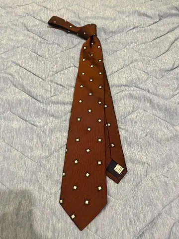 EDIFICE 넥타이 브라운 코몬 무늬