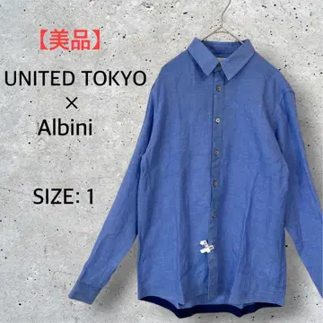 [ 새상품급 ] UNITED TOKYO 알비니사 이탈리아 린넨 긴팔 블루