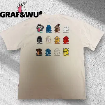 GRAF&WU 반팔T셔츠 화이트 자수디자인 L