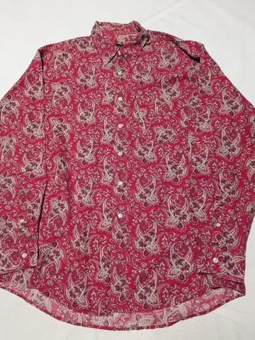 90s J.CREW 제이크루 거대 택 페이즐리 무늬 셔츠