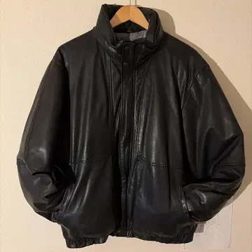 80s Eddie Bauer 레더 다운 재킷.