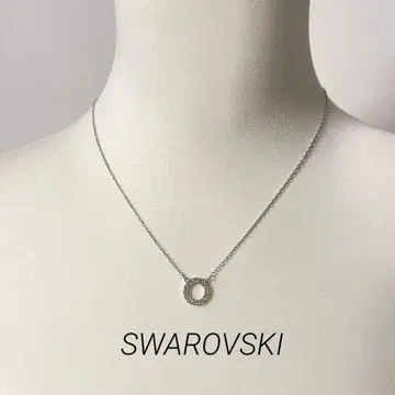 [ 하자품 ] SWAROVSKI 스와로브스키 서클 모티브 목걸이