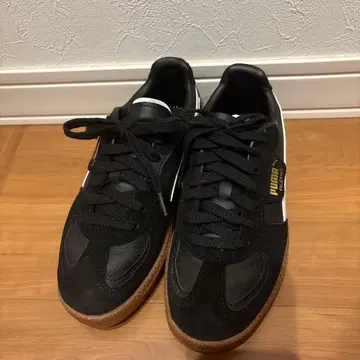 PUMA PALERMO 블랙 검솔 스니커즈