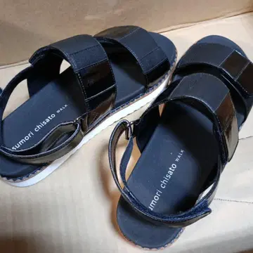츠모리 치사토 워크 통굽 샌들 블랙 L
