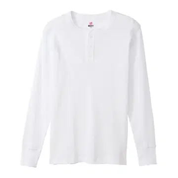Hanes BEEFY-T 헨리넥 긴팔 롱티 화이트 비피